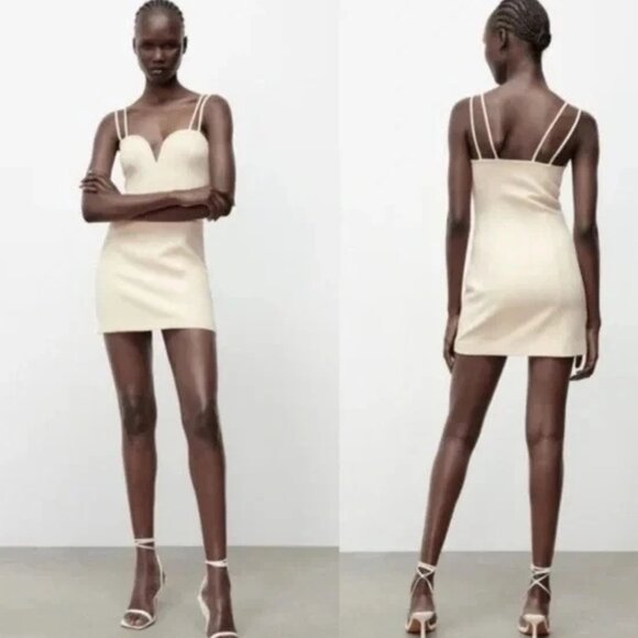 Zara Sweetheart Neckline Spaghetti Straps Sheath Dress M🆕📦🏃🏻💨🚚 - Picture 3 of 14